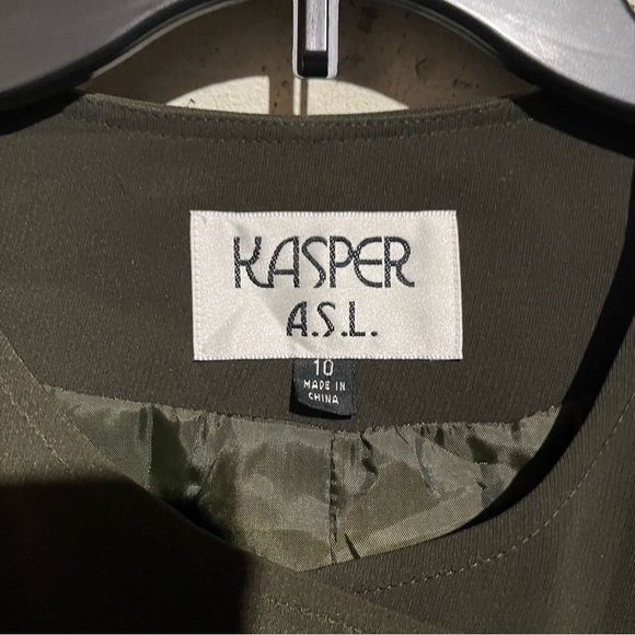 Kasper Women's Green Wrap around Belted Jacket Blazer 10 - Picture 4 of 9
